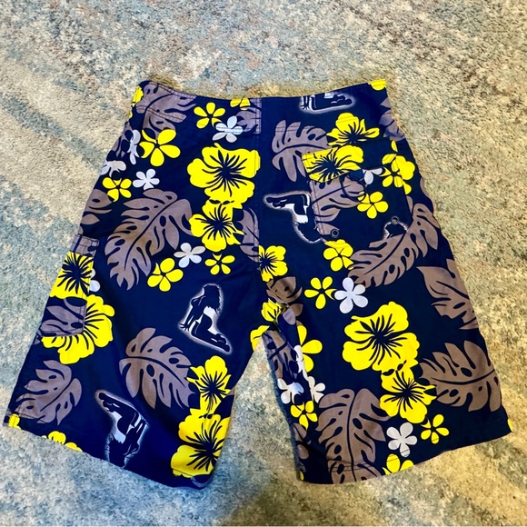 Basix Men’s Swim Trunks Sexy Girl Tropical Hawaiian Navy Bathing Suit 10” long M - Picture 4 of 4